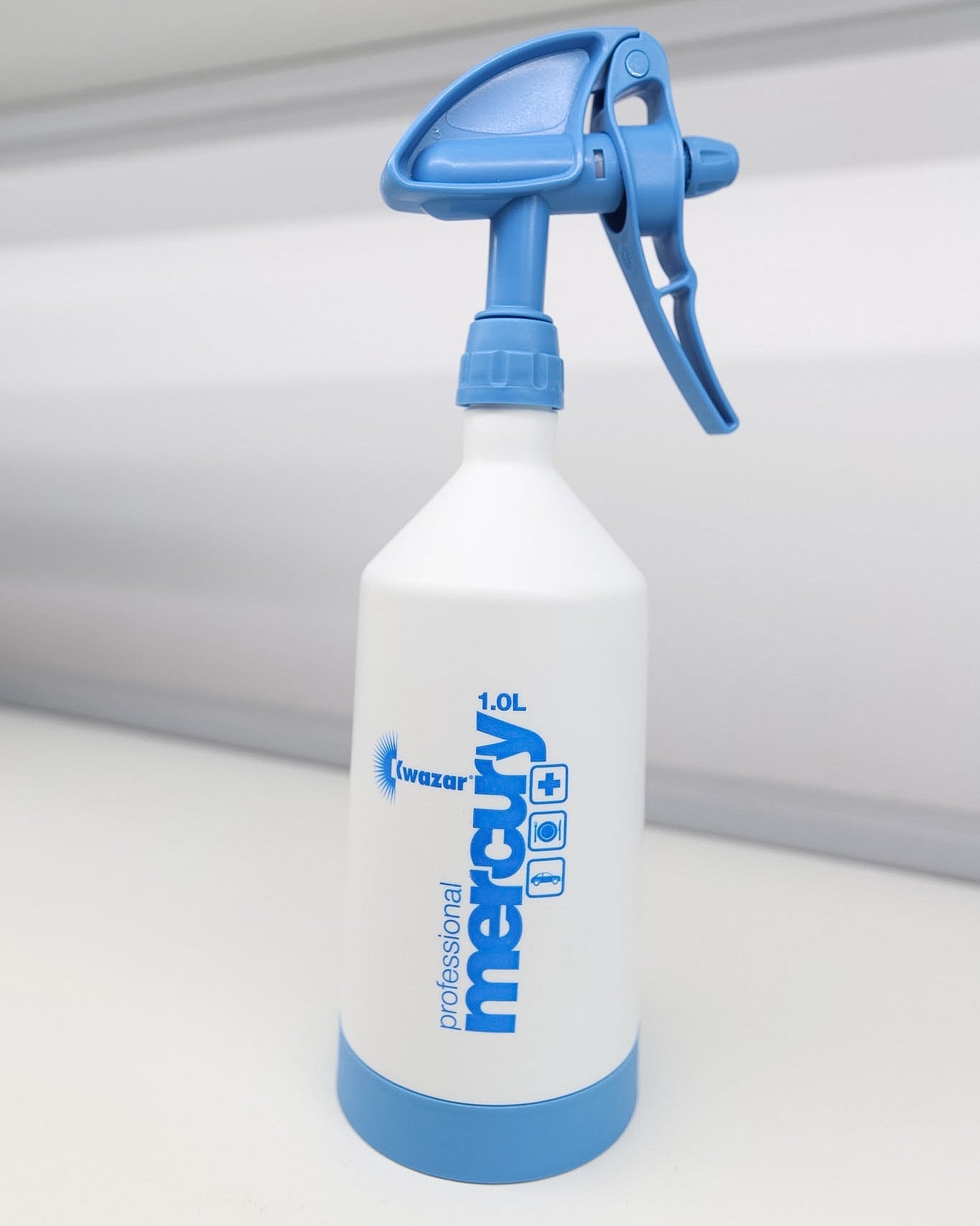 Kwazar Mercury Pro+ Spray Bottle, Dual Action Trigger - 1.0 Liter, Blue