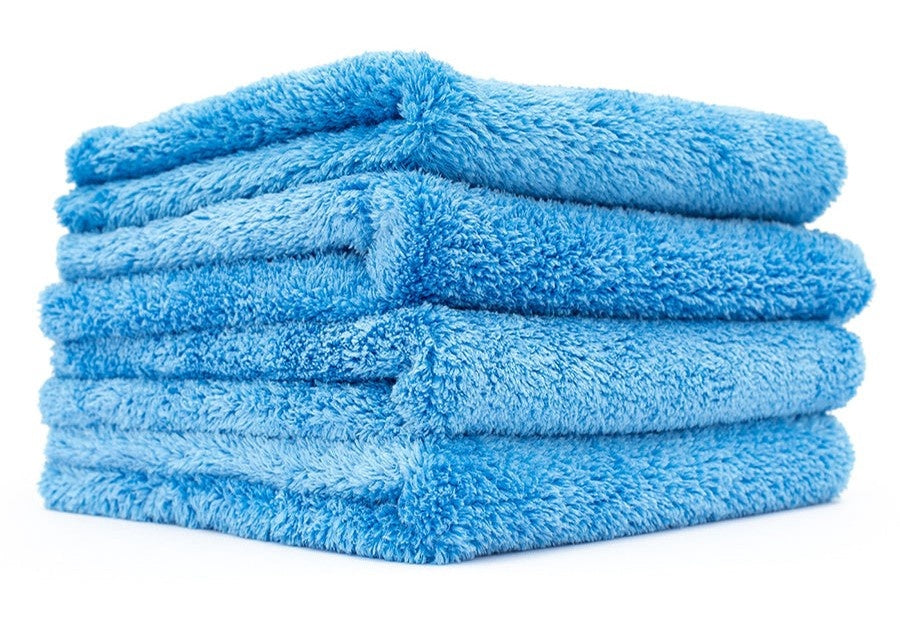 RAG CO - Double Plush Edgeless Towels Blue - 4pk