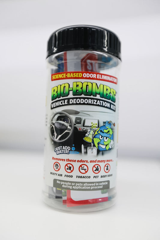 BioBombs Vehicle Deodorization Kit | Car Odor Bomb & Interior Odor Eliminator
